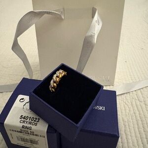 Swarovski Twist Lane Ring Rose Gold Silver Crystal Size 55 / US 7